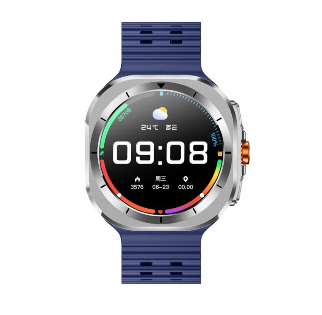 Chytré hodinky 777 Ultra s AMOLED displejem –modre , Bluetooth hovory, 2 řemínky