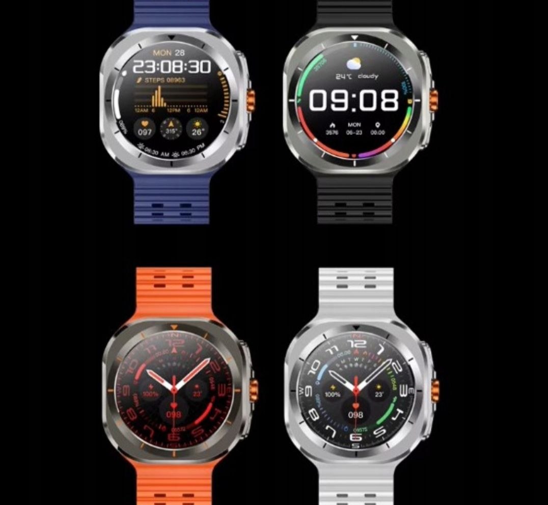 Chytré hodinky 777 Ultra s AMOLED displejem –modre , Bluetooth hovory, 2 řemínky