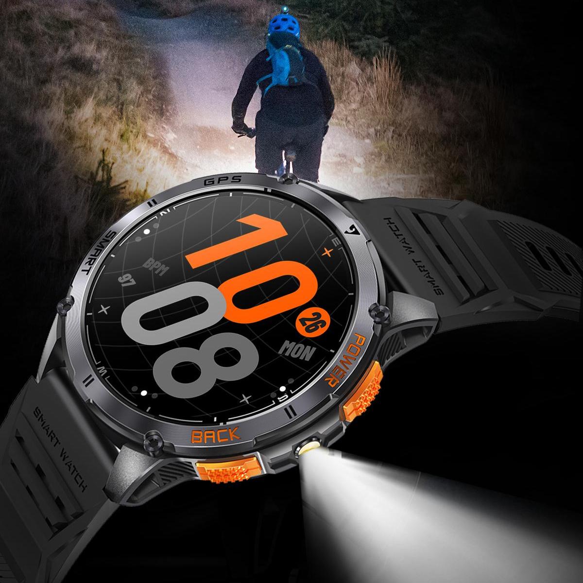 Chytré hodinky GPS RUNNER – AMOLED / Svítilna / Baterie 530 mAh 10 dni