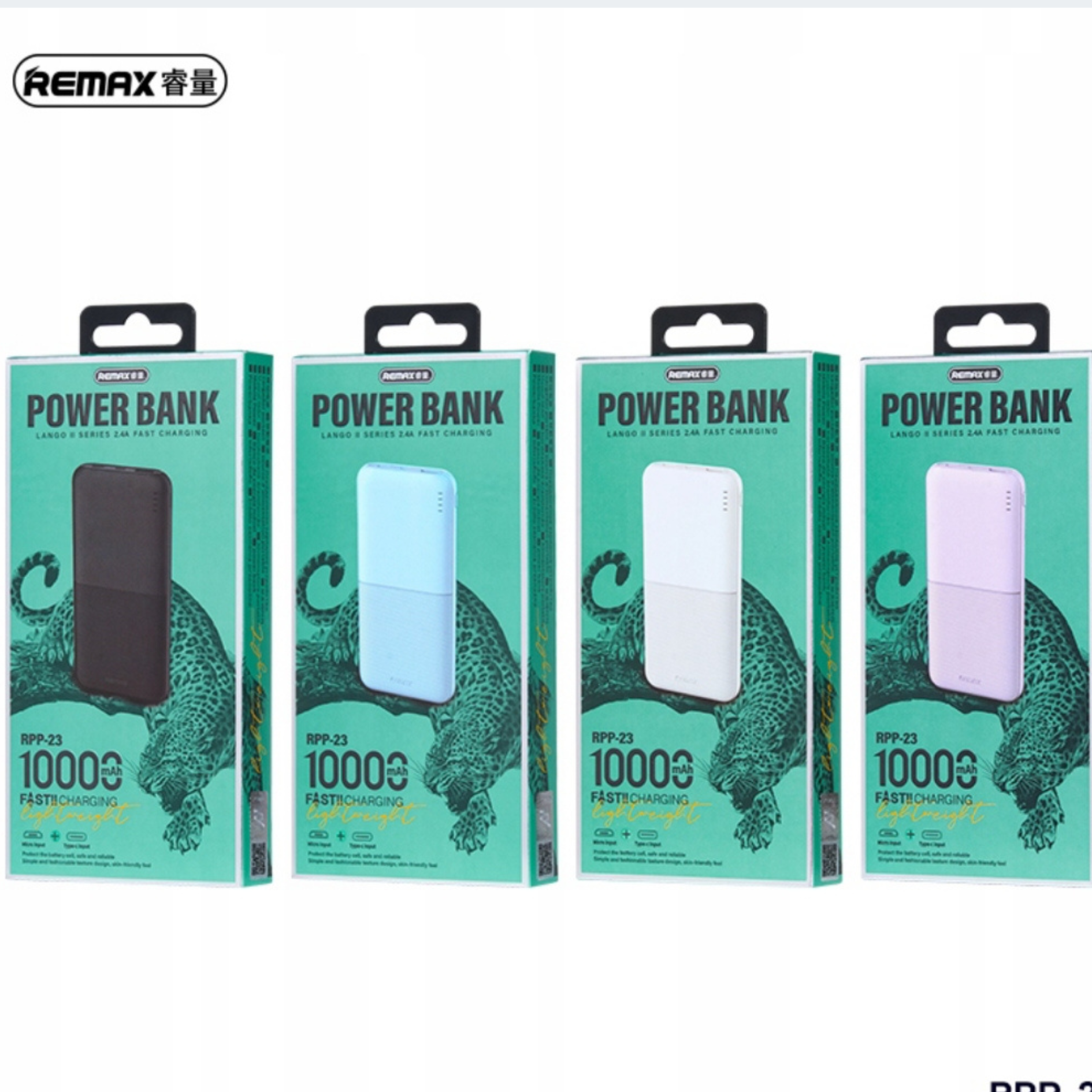 REMAX Lango2 Powerbanka 10000 mAh – ultra tenká, rychlé nabíjení 2.4A, USB-C, Lila