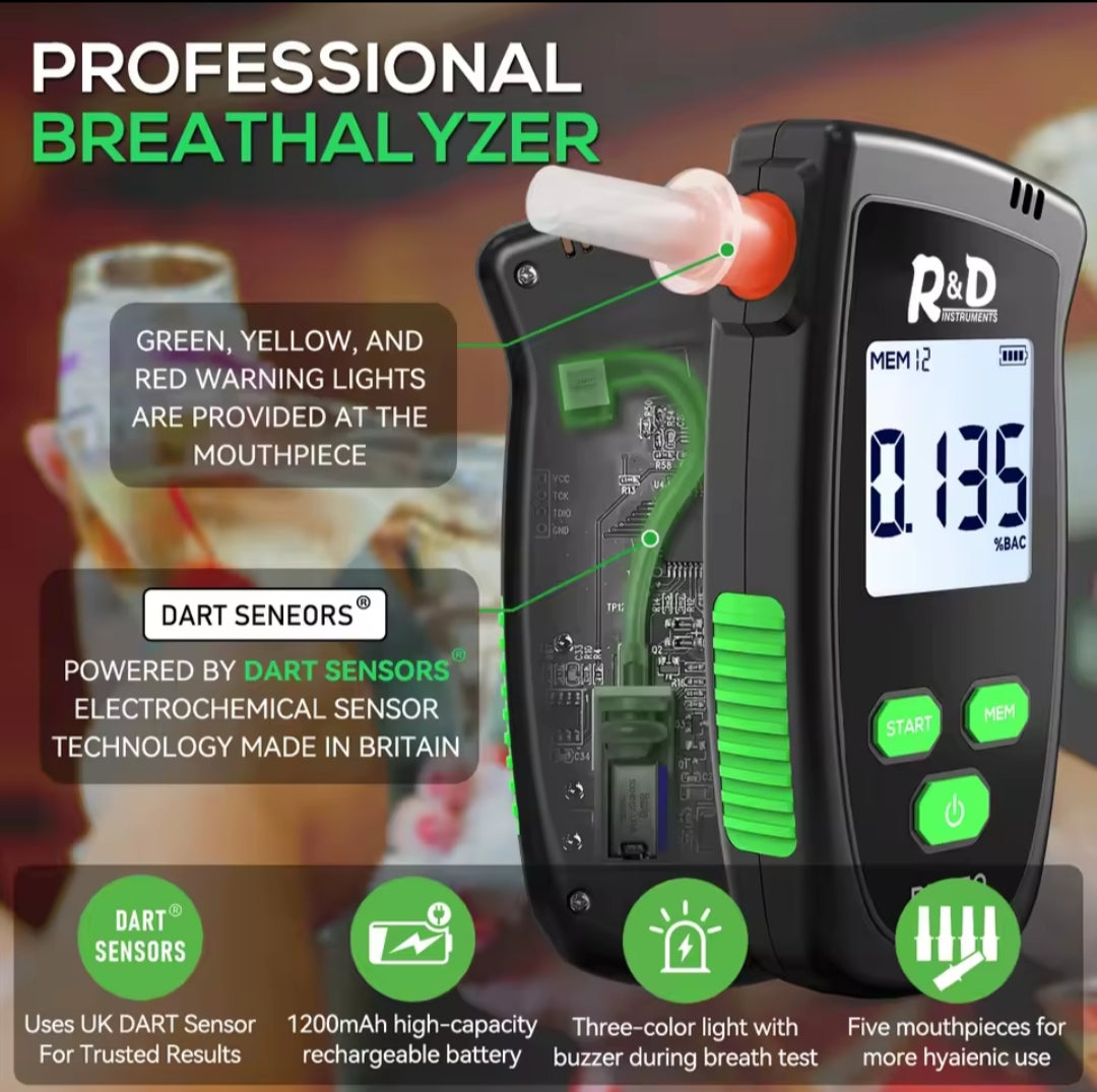 Digitální alkohol tester profesionální tester střízlivosti USB