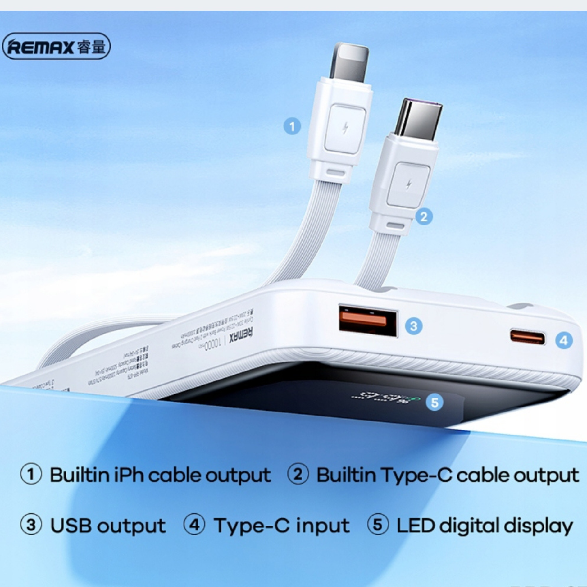 Powerbank REMAX 10 000 mAh , rychlé nabíjení PD + QC