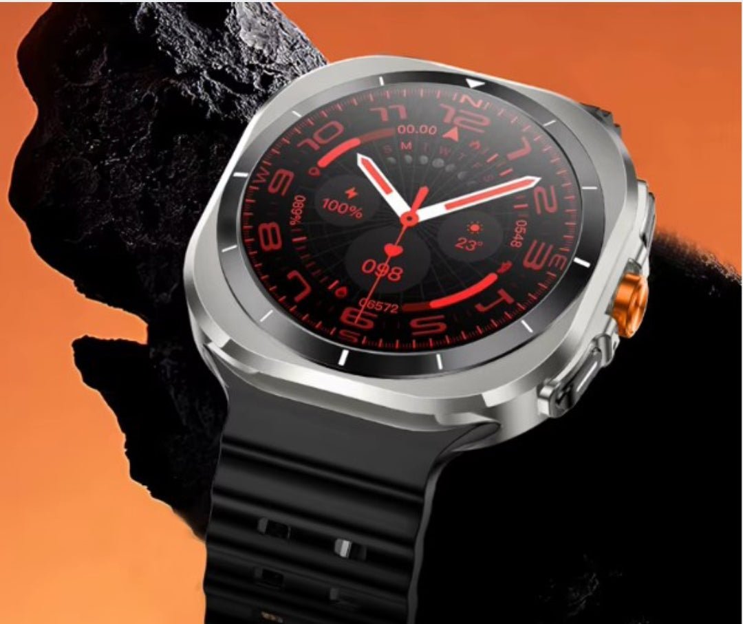 Chytré hodinky 777  Ultra s AMOLED displejem – černé, Bluetooth hovory, 2 řemínky