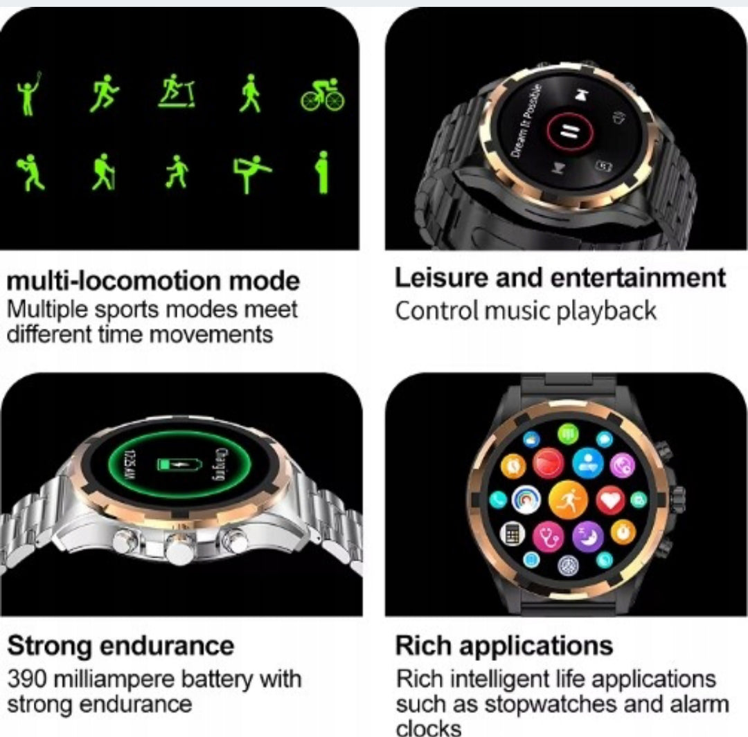 Chytré hodinky  Black  AMOLED – Luxusní business smartwatch