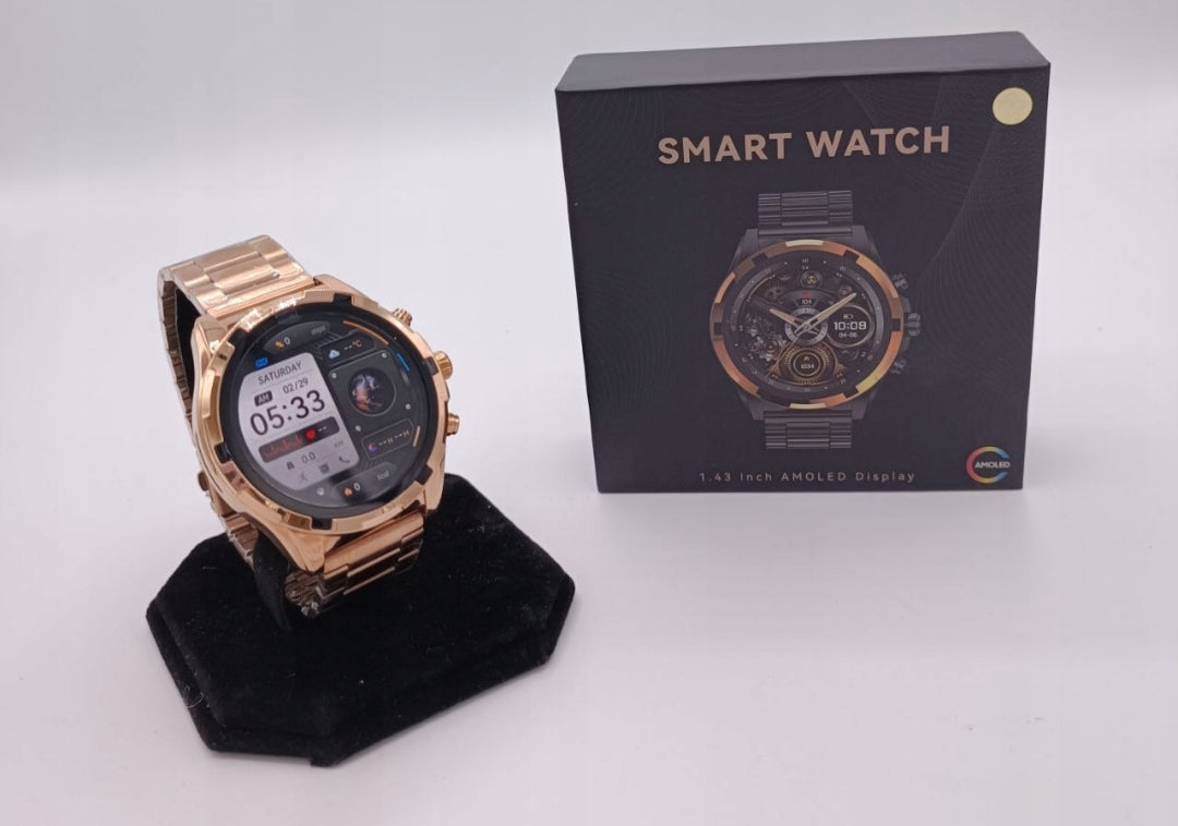 Chytré hodinky  Gold AMOLED – Luxusní business smartwatch