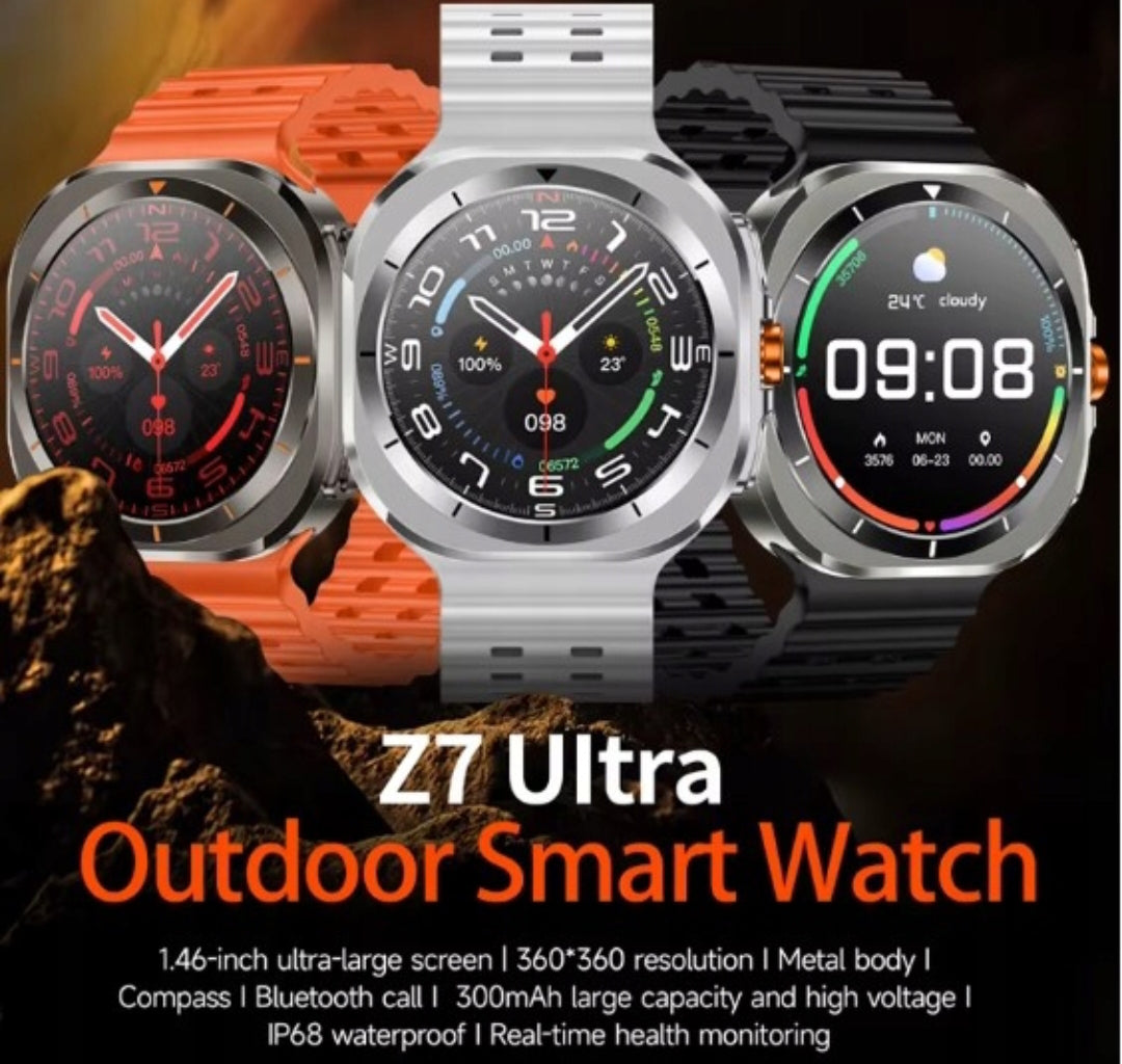 Chytré hodinky 777  Ultra s AMOLED displejem – černé, Bluetooth hovory, 2 řemínky