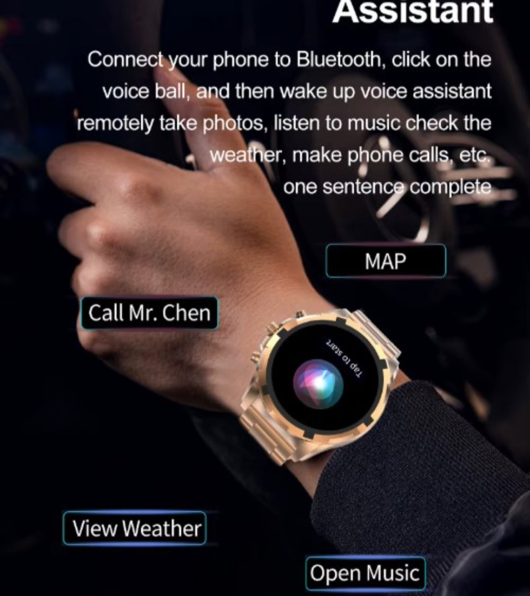 Chytré hodinky  Gold AMOLED – Luxusní business smartwatch