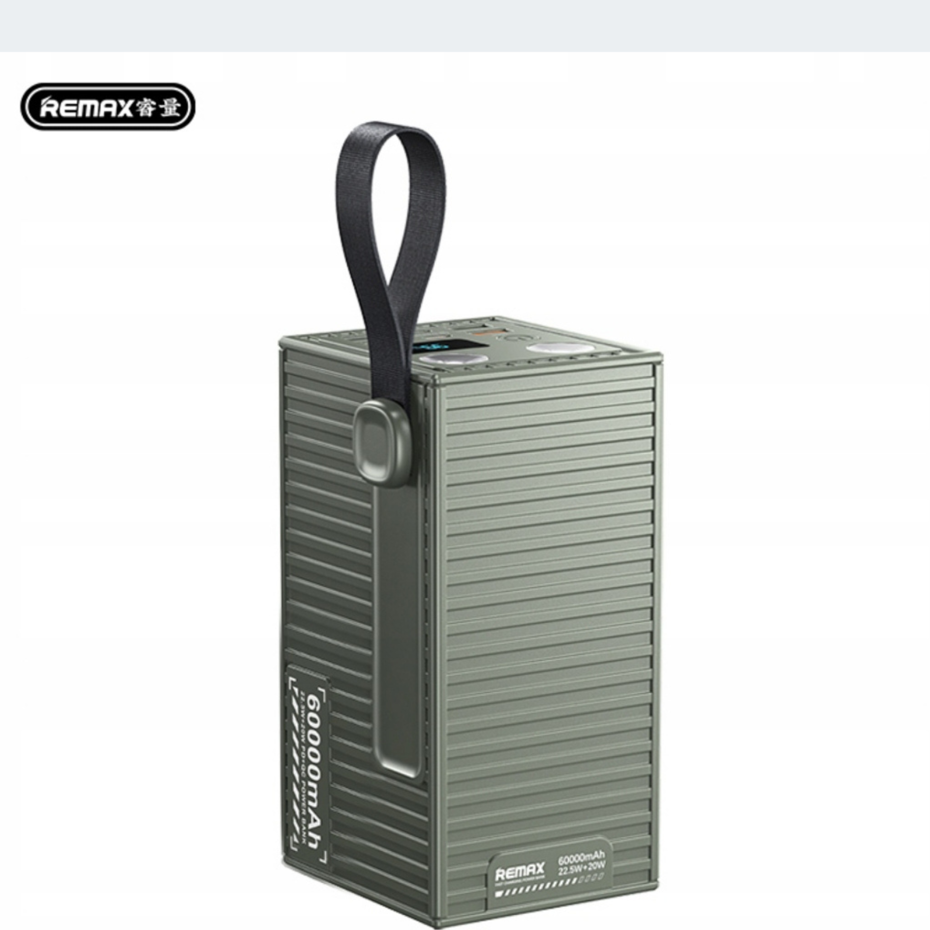 REMAX Powerbanka 60 000 mAh – Výkonná externí baterie 22,5W, USB-C, LED (Zelená)