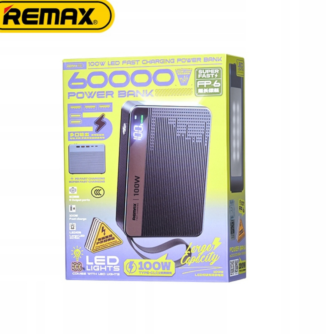 Powerbanka REMAX  – 100 W rychlé nabíjení | LED displej | 60 000 mAh ultra velká kapacita