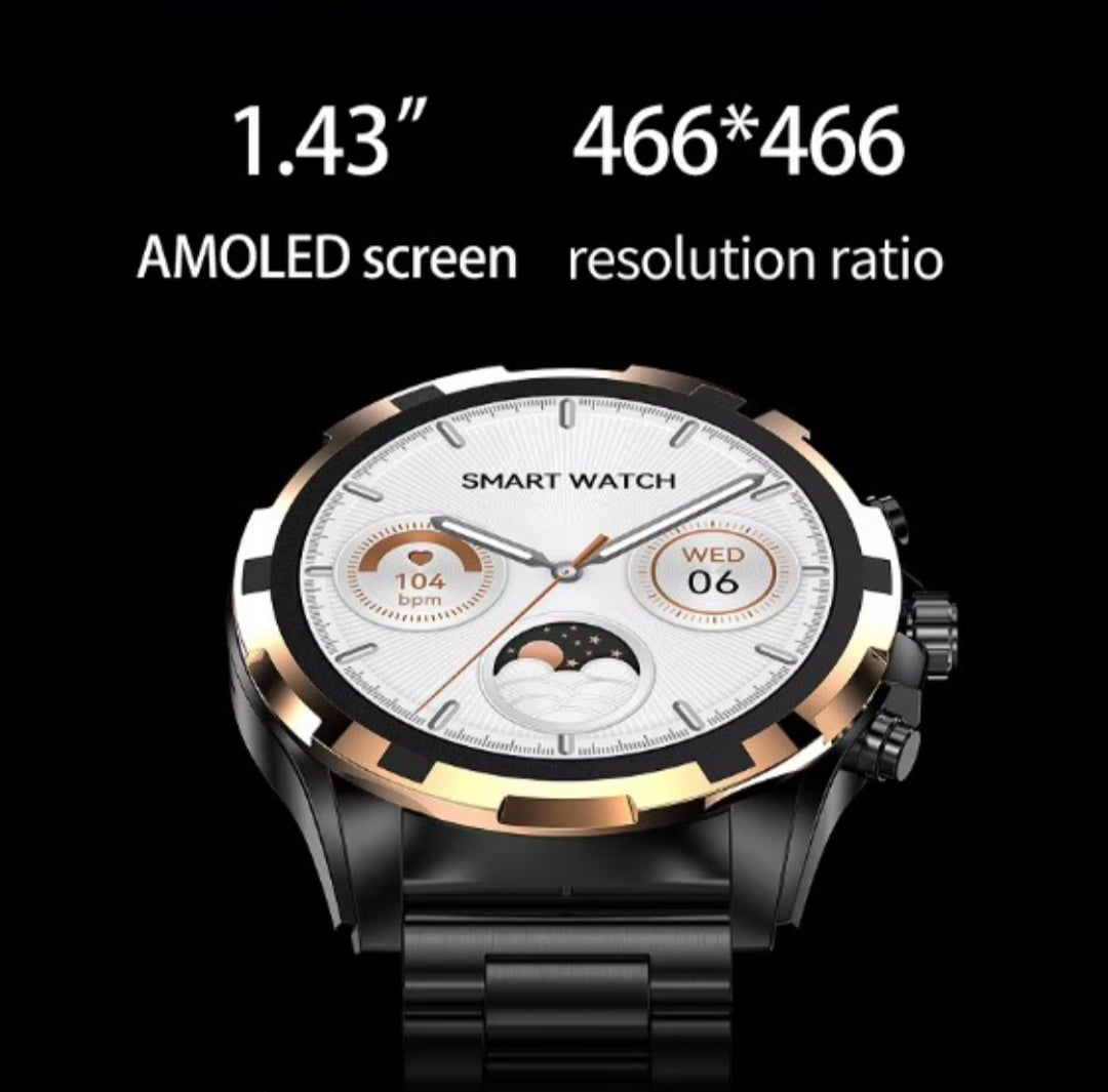Chytré hodinky  Black  AMOLED – Luxusní business smartwatch